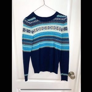 Rhinestone Christmas Sweater | Blue | Worn Once